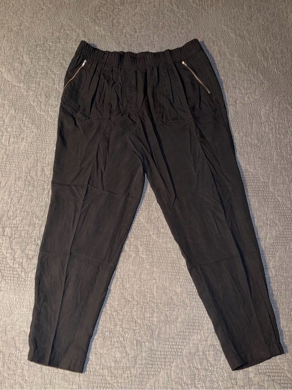 Sundance Tencel Jogger Pants w/Zip Pockets/Elastic Waist-Black Women’s Size-12